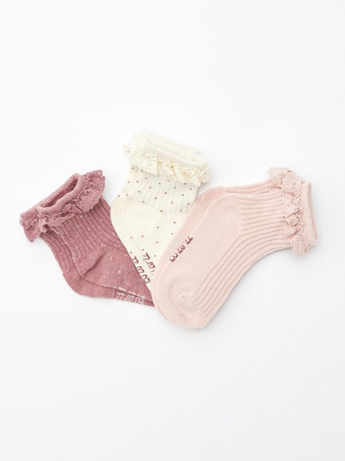 Chaussettes volantées - Lot de 3 - Kiabi