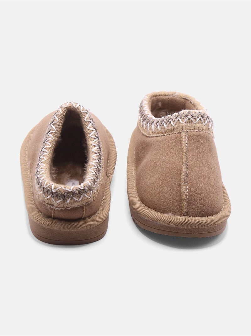 Chausson bébé à enfiler Marron - Kiabi