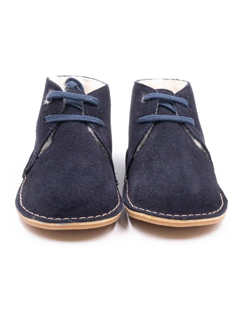 Chausson Bebe Fourré Laine - Boni Sven Noir Bleu marine Bleu - Kiabi