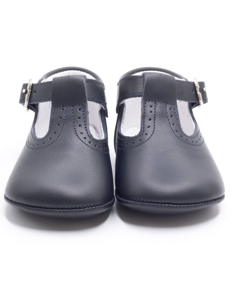 Chausson Cuir Bébé - Boni Johan Bleu marine - Kiabi