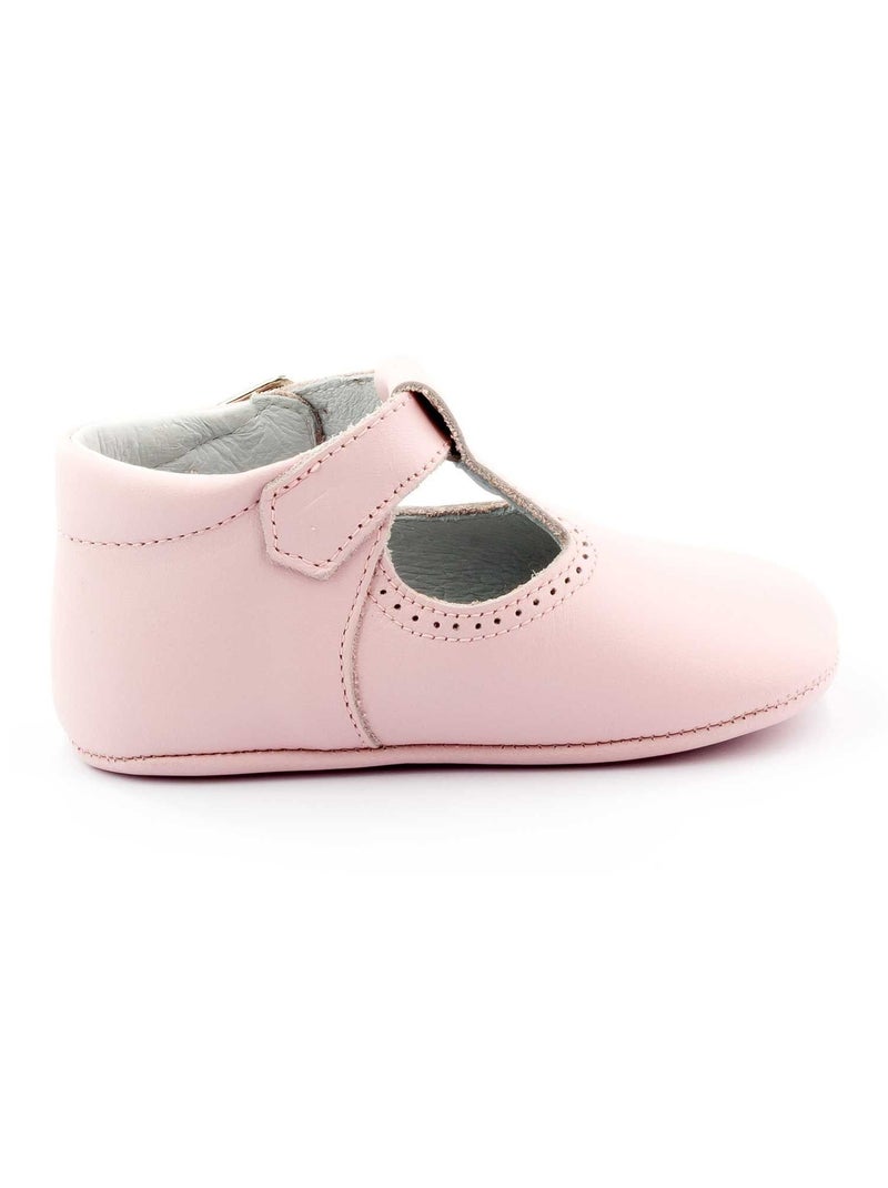 Chausson Cuir Bébé - Boni Johan Rose - Kiabi