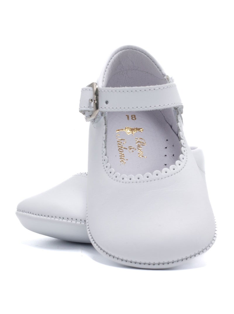 Chausson Cuir Fille - Boni Alix Blanc - Kiabi