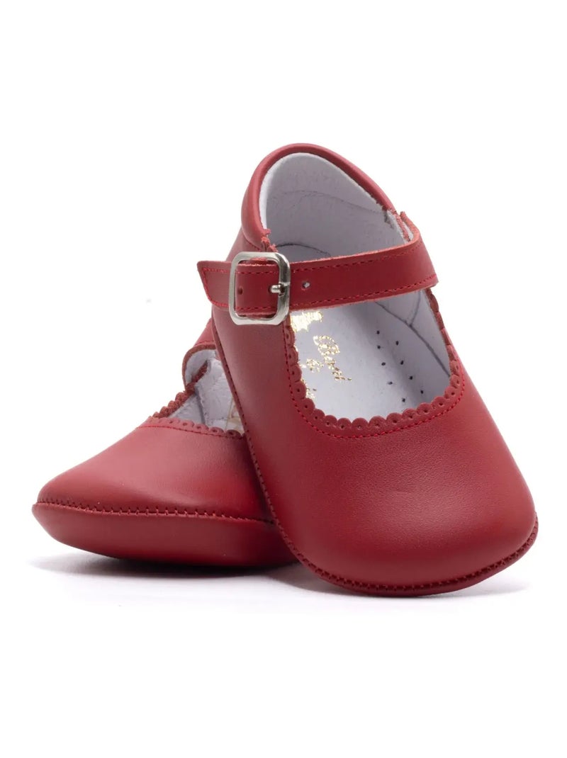 Chausson Cuir Fille - Boni Alix Rouge - Kiabi