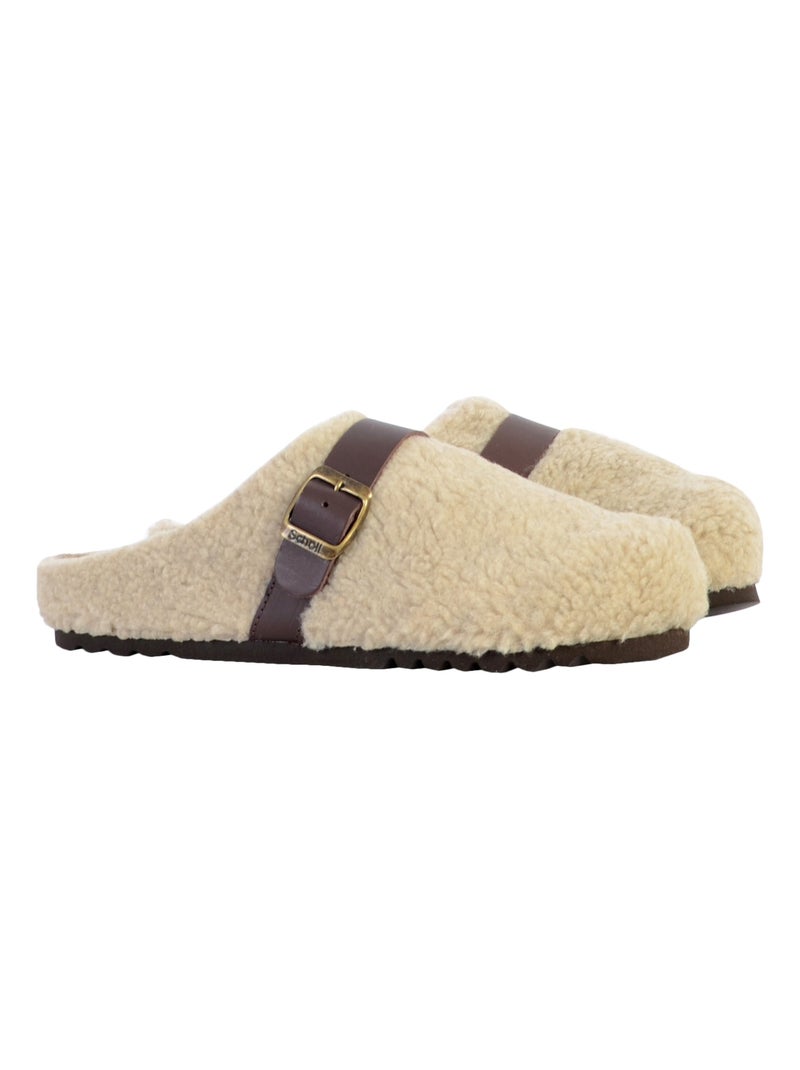 Chausson Cuir Scholl Charlotte Taupe - Kiabi