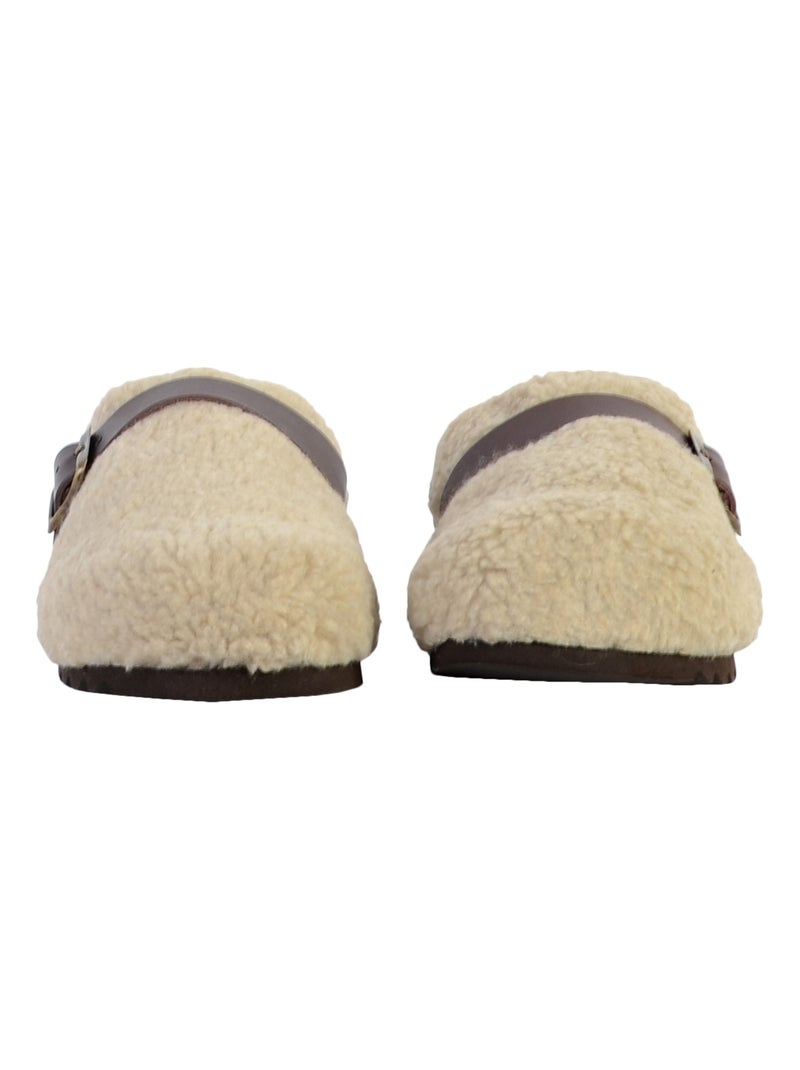 Chausson Cuir Scholl Charlotte Taupe - Kiabi