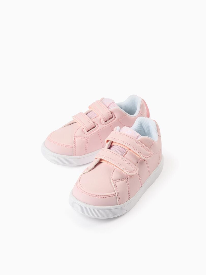 Chaussons Bébé Andanines Roses Avec Semelle Souple Et Coeurs Brillants - Taille UK 0 (EU 15)