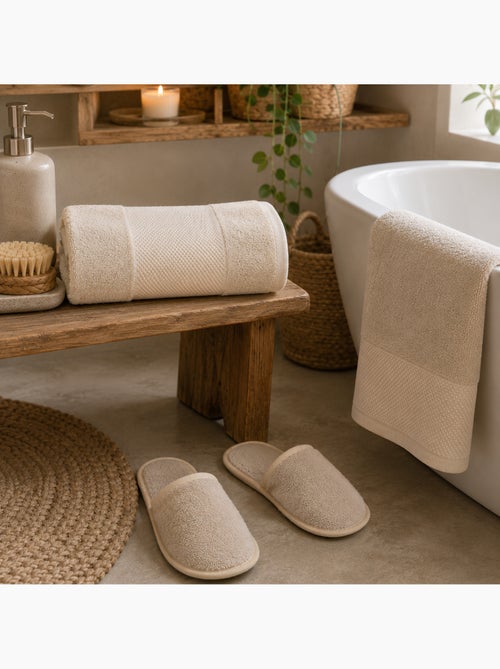 Chausson de bain en coton éponge imperméable mixte SPA - Kiabi