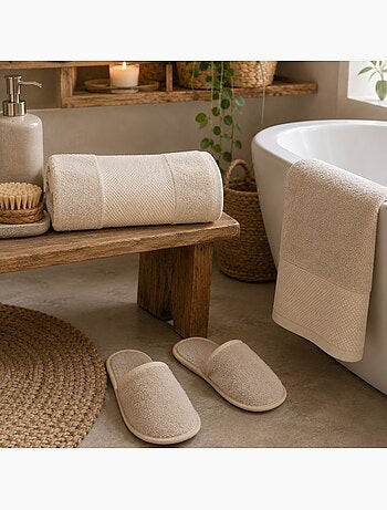 Chausson de bain en coton éponge imperméable mixte SPA