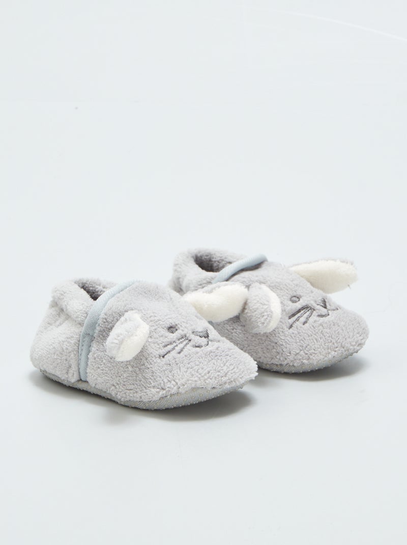 Chausson en polaire Gris - Kiabi