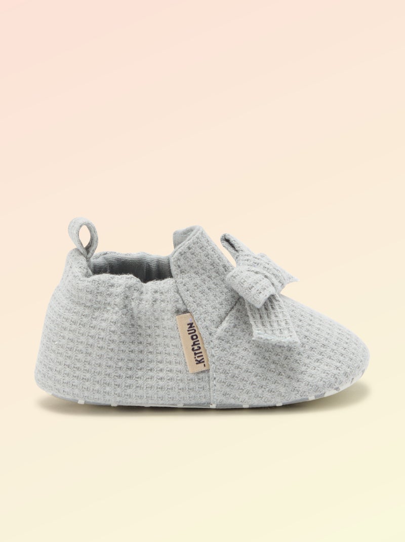 Chausson 'Kitchoun' détaillé en coton Bleu - Kiabi