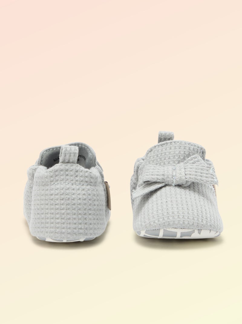 Chausson 'Kitchoun' détaillé en coton Bleu - Kiabi