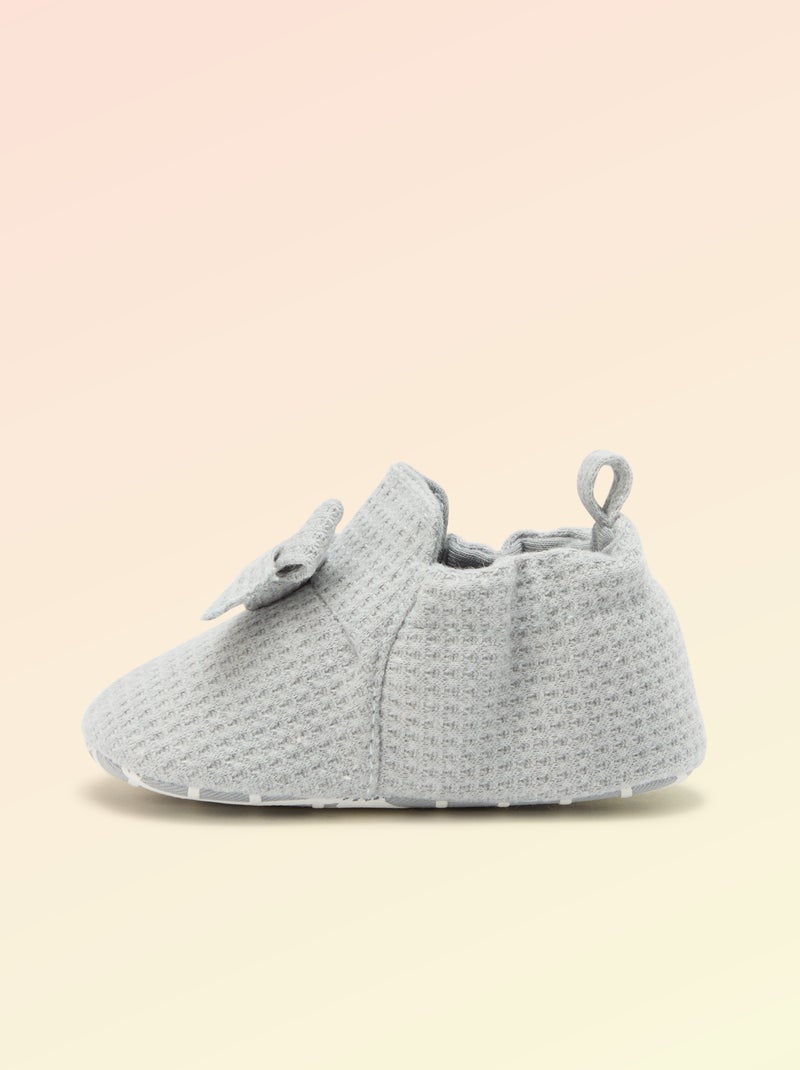 Chausson 'Kitchoun' détaillé en coton Bleu - Kiabi