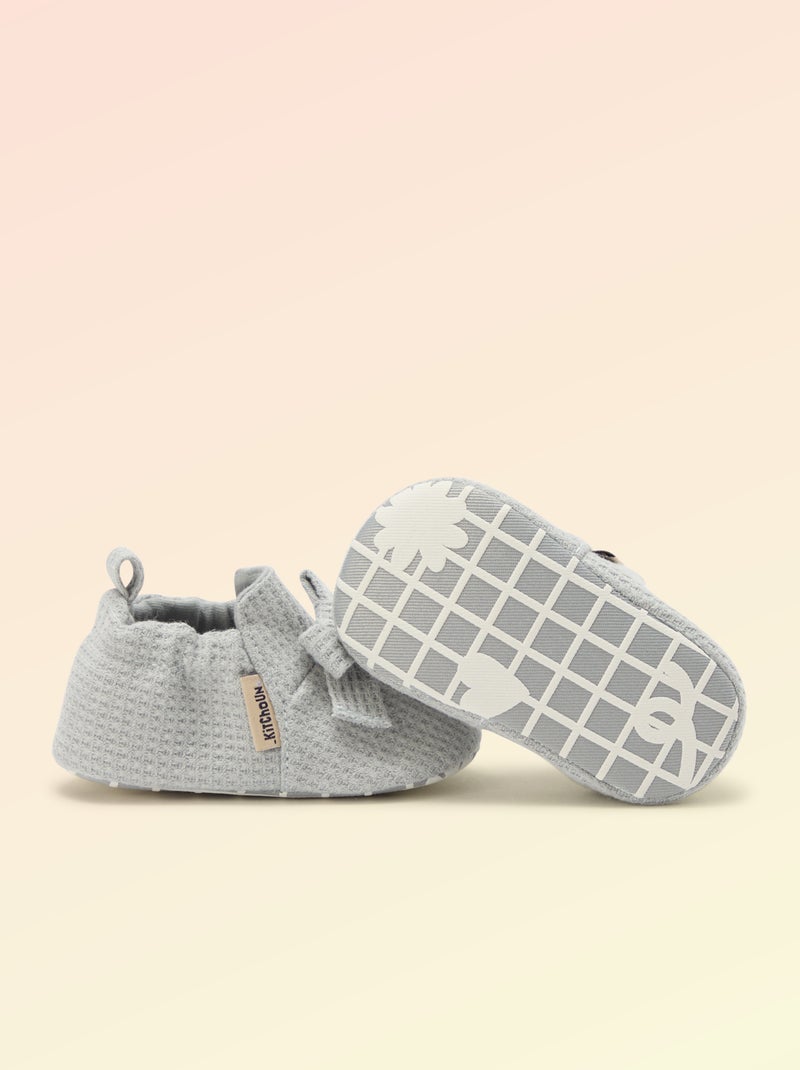 Chausson 'Kitchoun' détaillé en coton Bleu - Kiabi