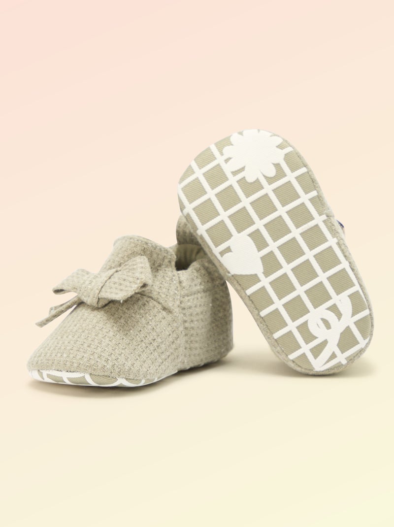 Chausson 'Kitchoun' détaillé en coton Vert - Kiabi