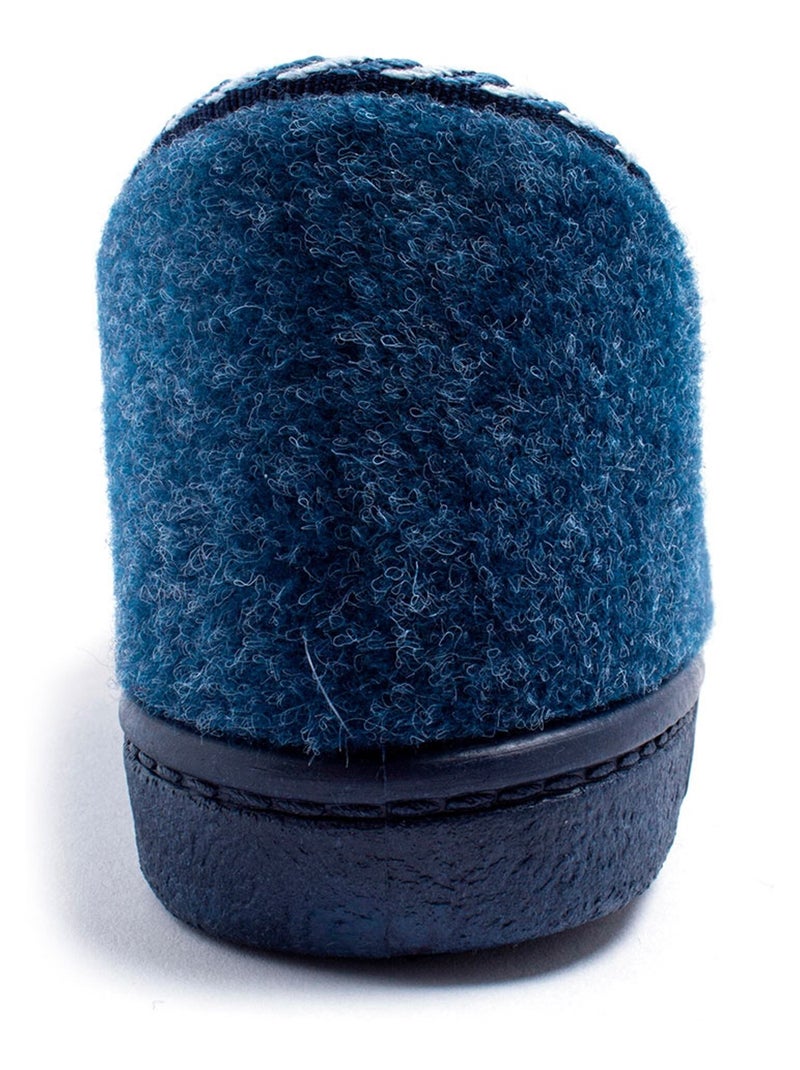 Chausson mocassin grande largeur mixte brodé - Afibel Bleu - Kiabi