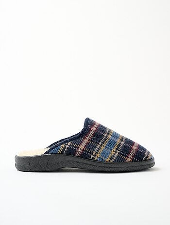 Chausson mule grande largeur fourrée laine