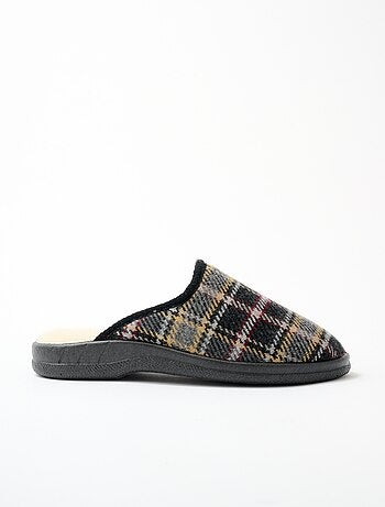 Chausson mule grande largeur fourrée laine