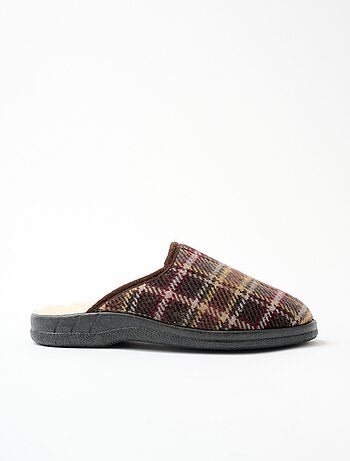 Chausson mule grande largeur fourrée laine
