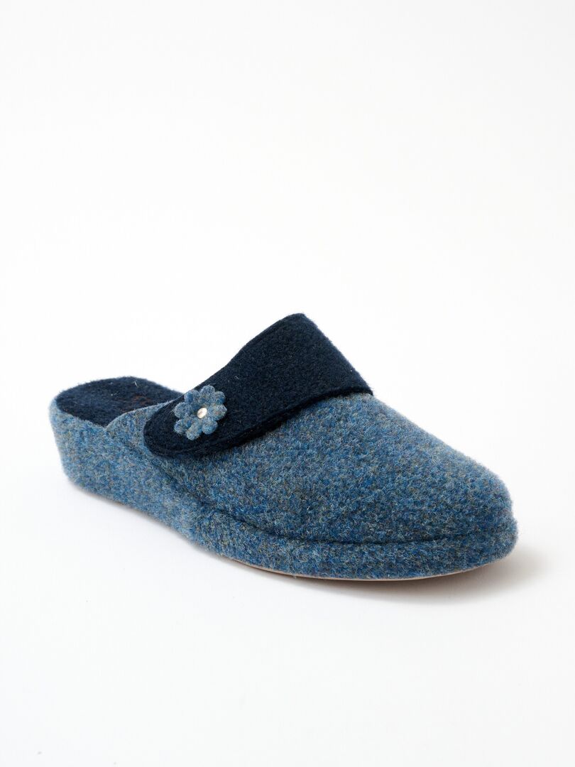 Chaussons mules confort fourrés laine Rouge