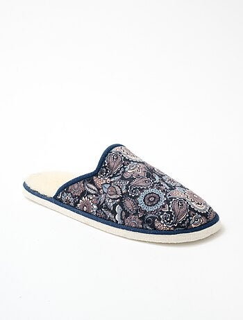Chausson mule largeur confort fourré laine