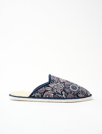 Chausson mule largeur confort fourré laine