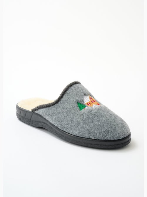 Chausson mule largeur confort mixte fourrée - Afibel - Kiabi