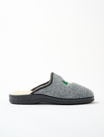 Chausson mule largeur confort mixte fourrée