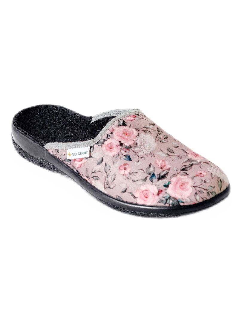 Chausson mule largeur confort motif floral Rose - Kiabi