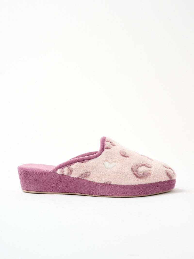 Chausson mules fantaisie, largeur confort - Afibel Rose - Kiabi