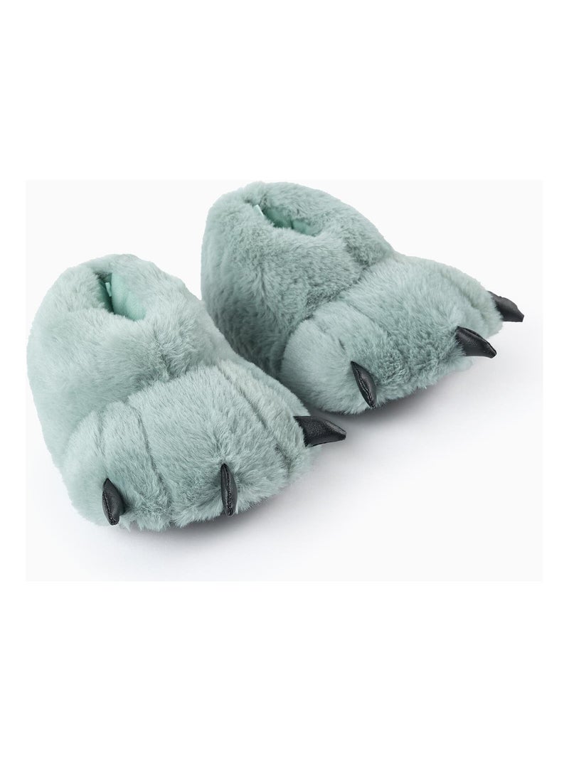 Chausson pelucheux, antidérapant DINO UNIVERSITY Vert foncé - Kiabi