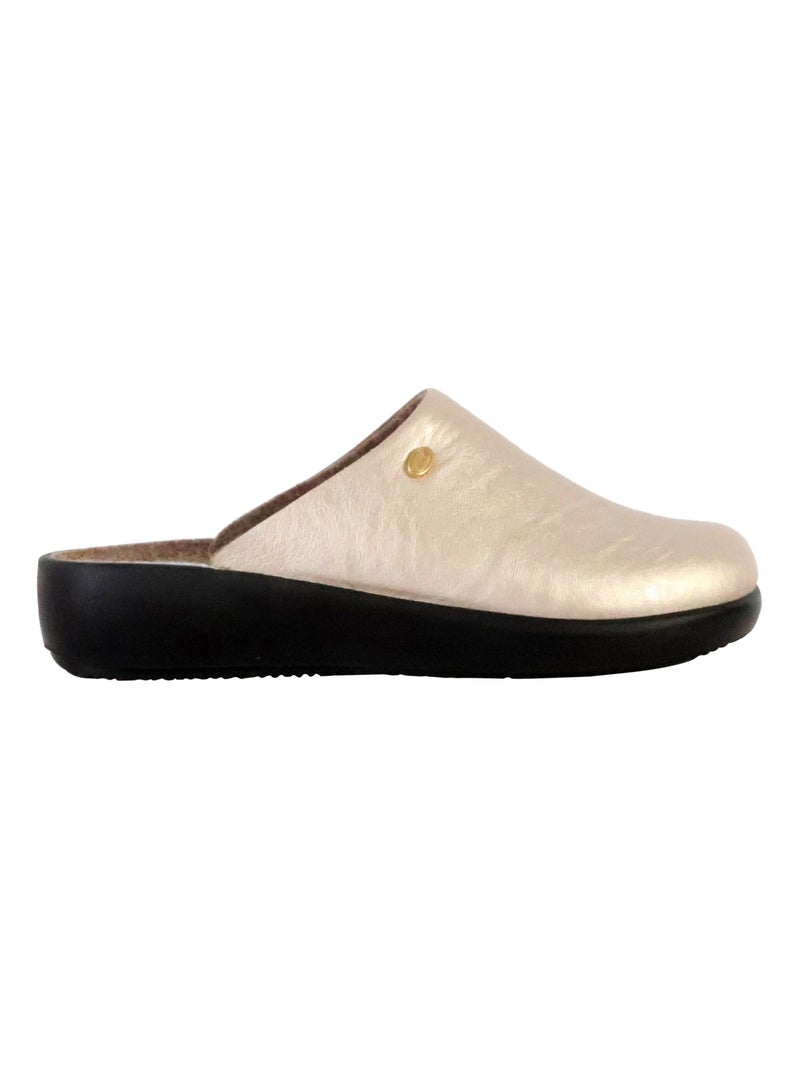 Chausson Plate à Enfiler Scholl Nilla Laminated Wool Blanc nacré - Kiabi