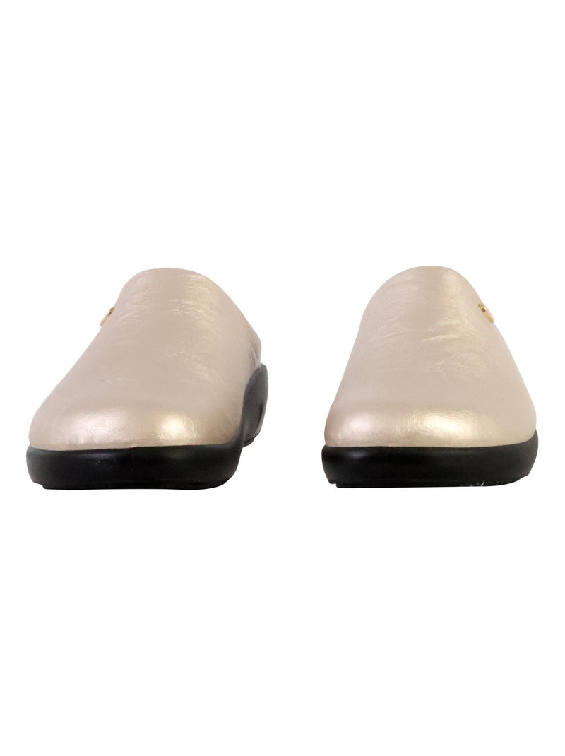 Chausson Plate à Enfiler Scholl Nilla Laminated Wool Blanc nacré - Kiabi