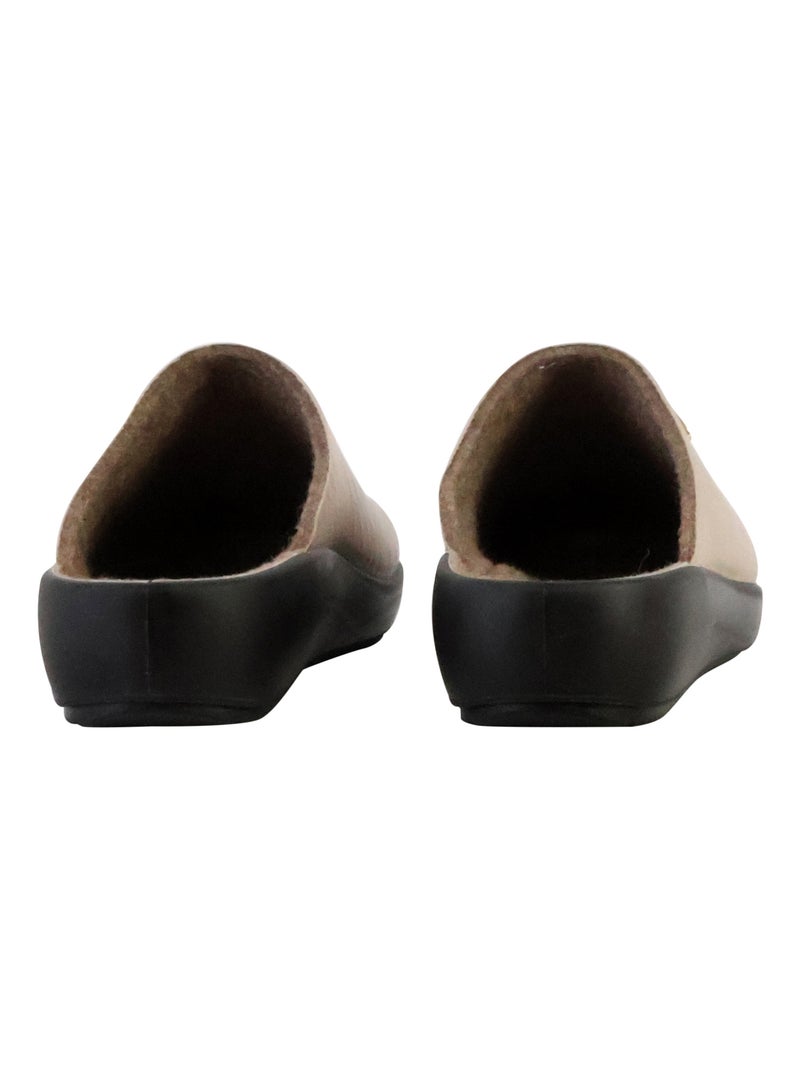 Chausson Plate à Enfiler Scholl Nilla Laminated Wool Blanc nacré - Kiabi