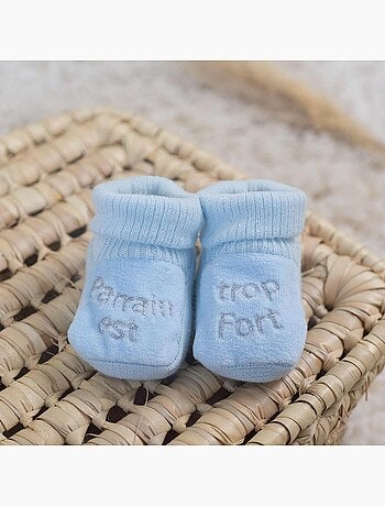 Chausson pour bébé brodé parrain est trop fort