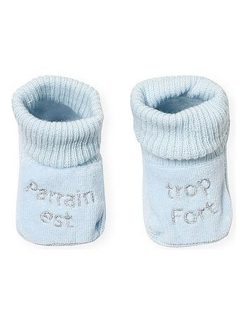 chausson pour bébé brodé parrain est trop fort