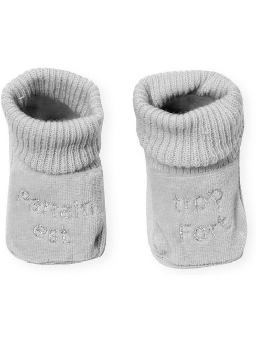 Chausson pour bébé brodé parrain est trop fort - Kiabi Chausson pour bébé brodé parrain est trop fort - Kiabi