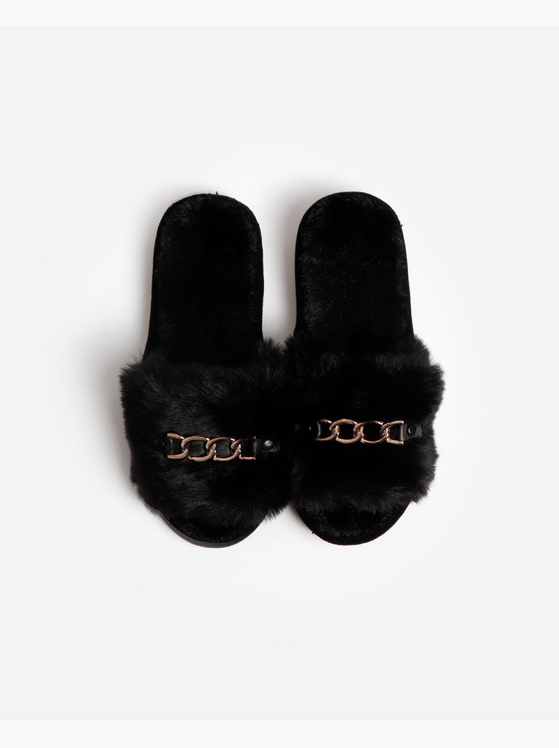 Chaussons à chaîne pour femmes ADMAS Noir - Kiabi