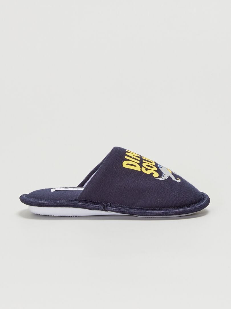 Chaussons à imprimés 'Dino Sound' bleu navy - Kiabi