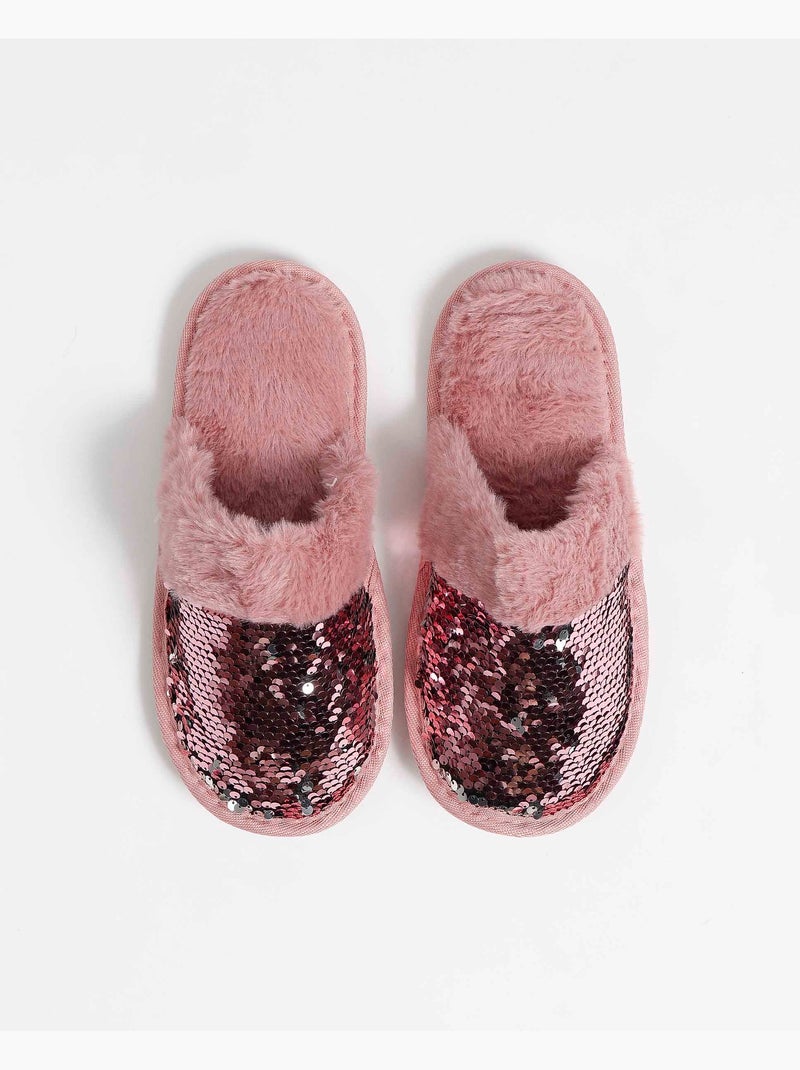 Chaussons à paillettes pour femmes ADMAS Rose - Kiabi