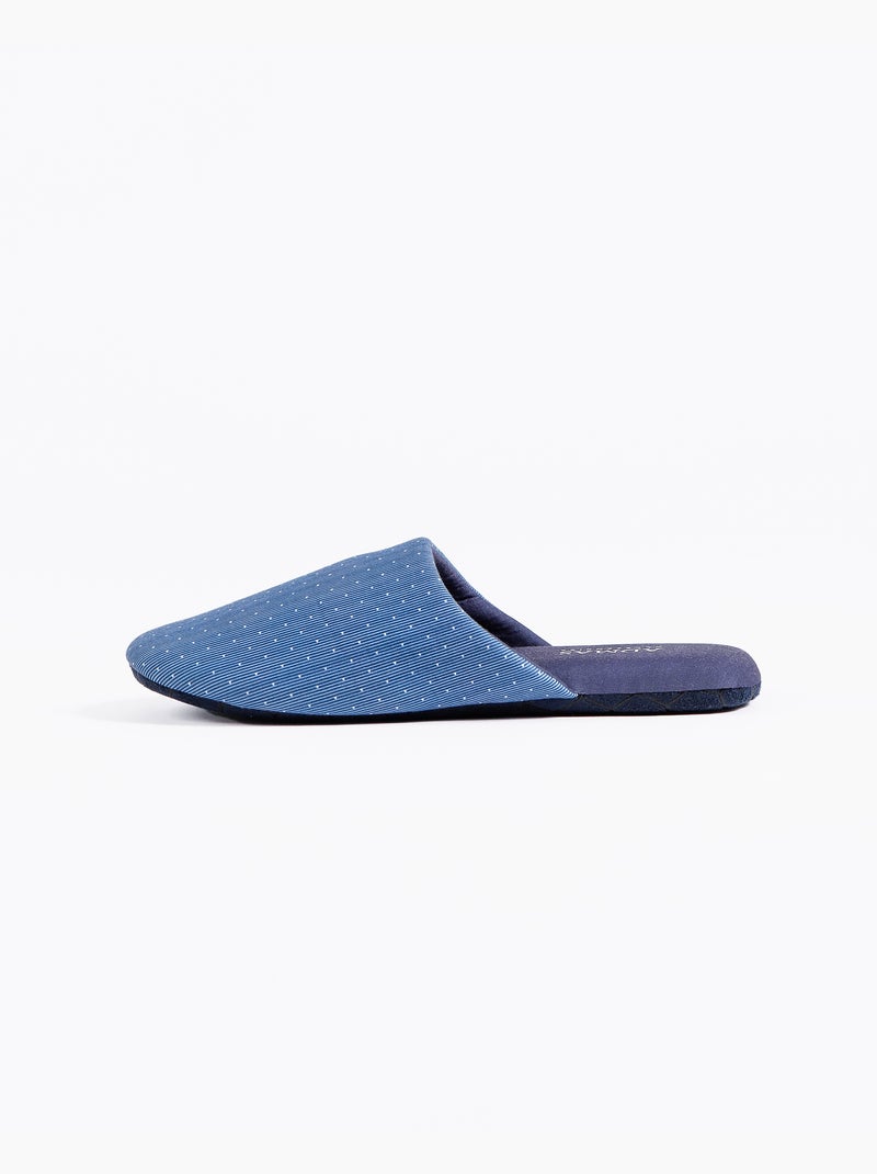Chaussons à rayures et à pois pour hommes ADMAS Bleu - Kiabi