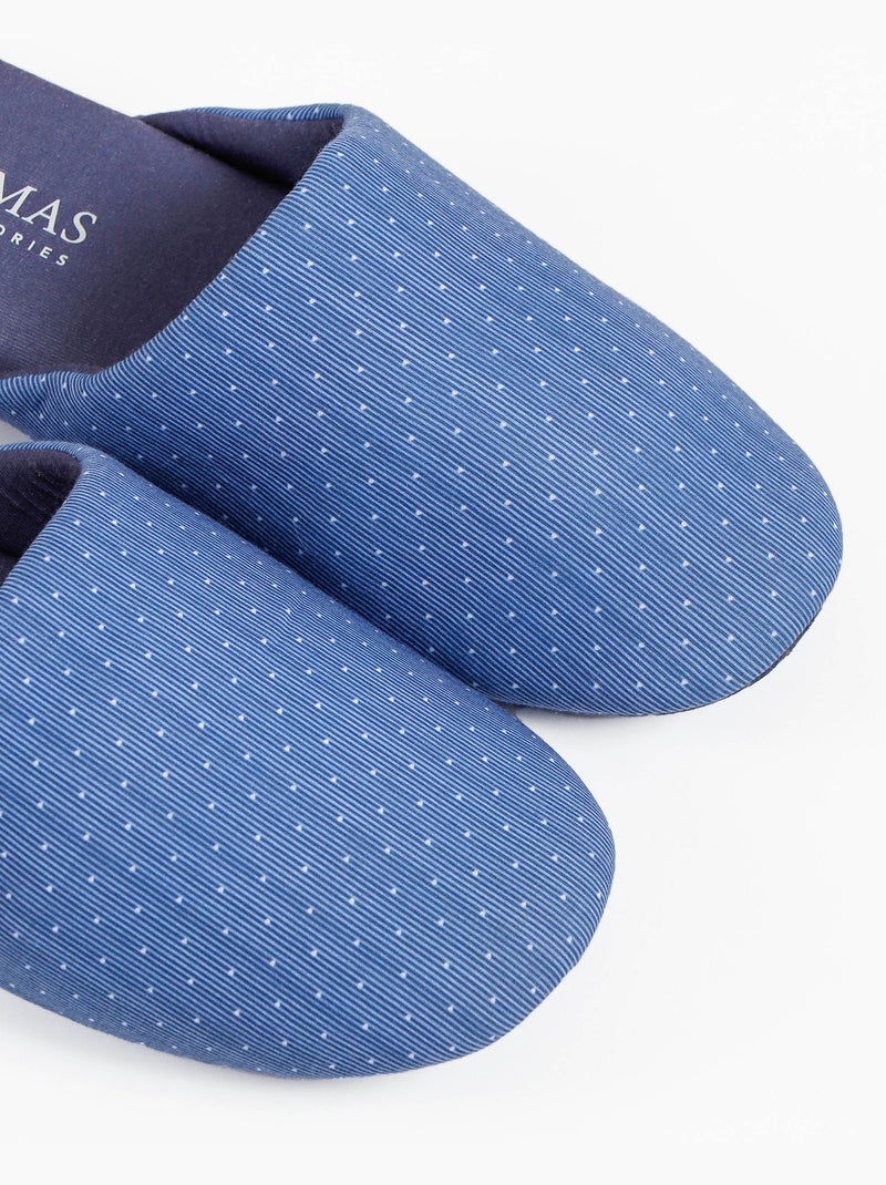 Chaussons à rayures et à pois pour hommes ADMAS Bleu - Kiabi