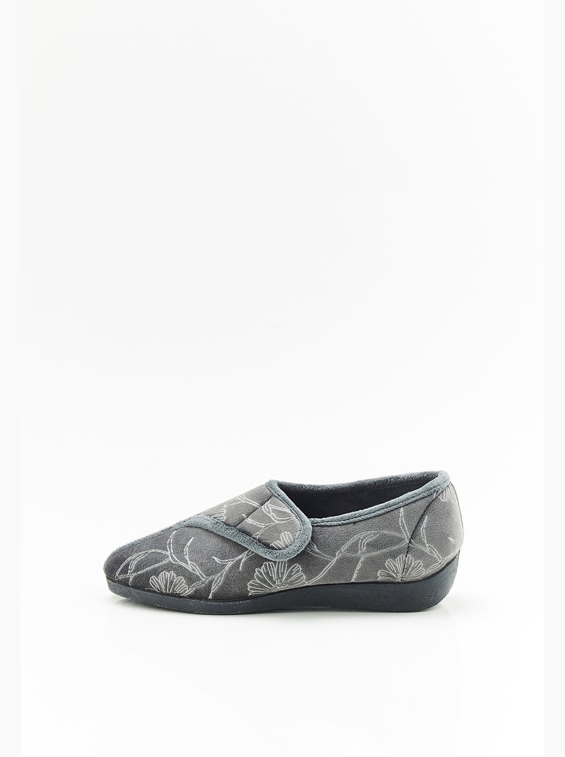 Chaussons à scratch - Damart Gris - Kiabi