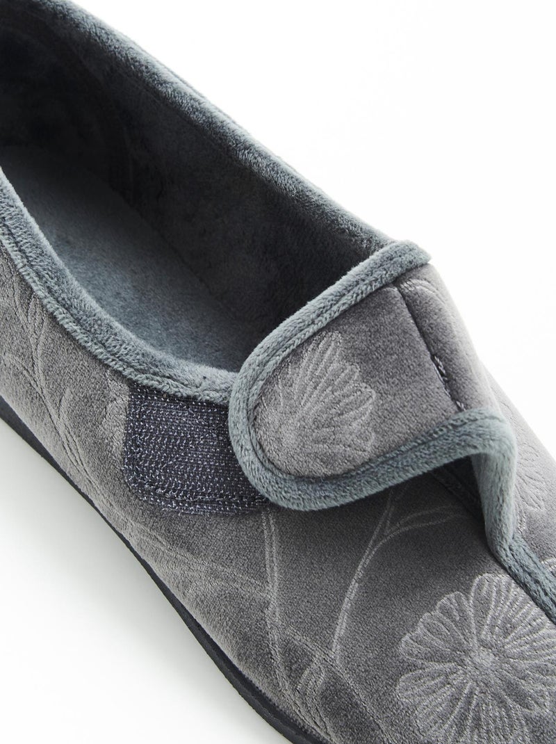 Chaussons à scratch - Damart Gris - Kiabi