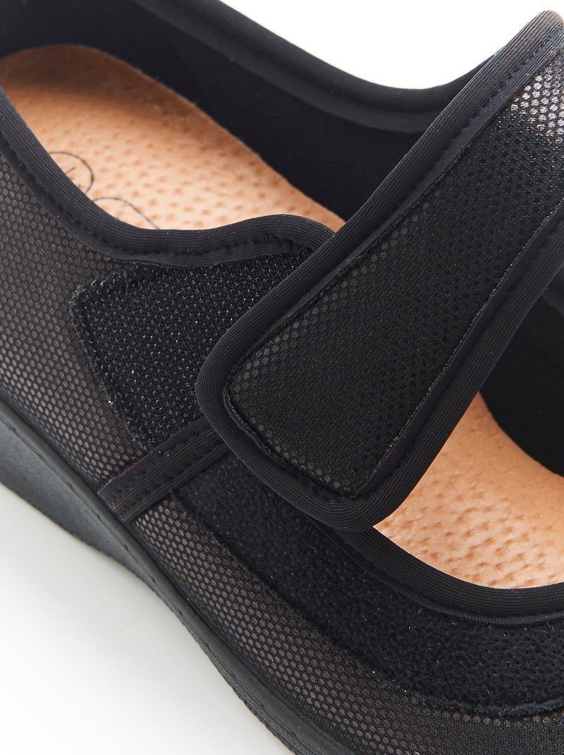 Chaussons à scratch - Damart Noir - Kiabi