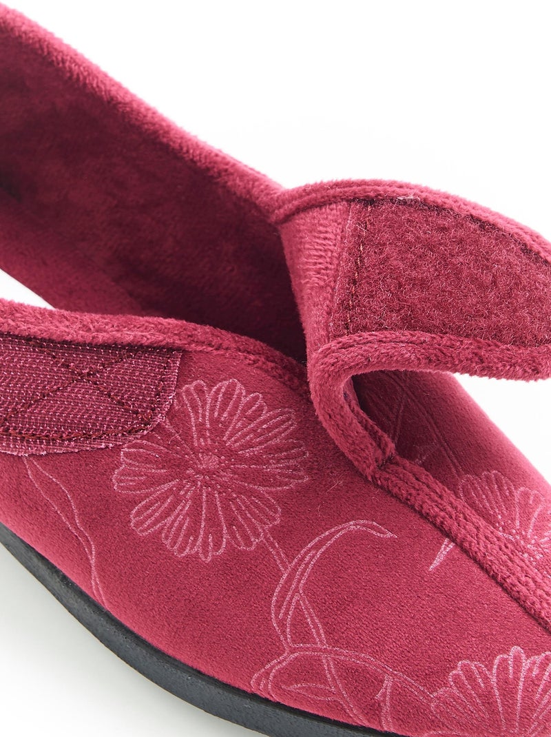 Chaussons à scratch - Damart Rouge - Kiabi