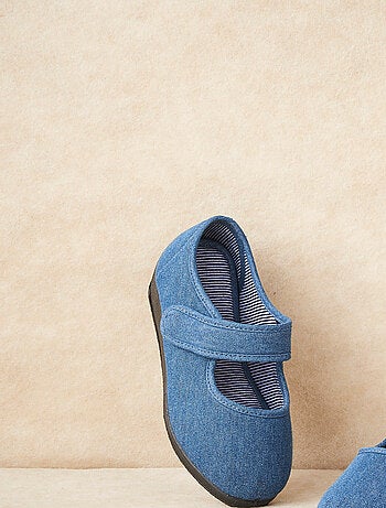 Chaussons à scratch effet jean - Damart