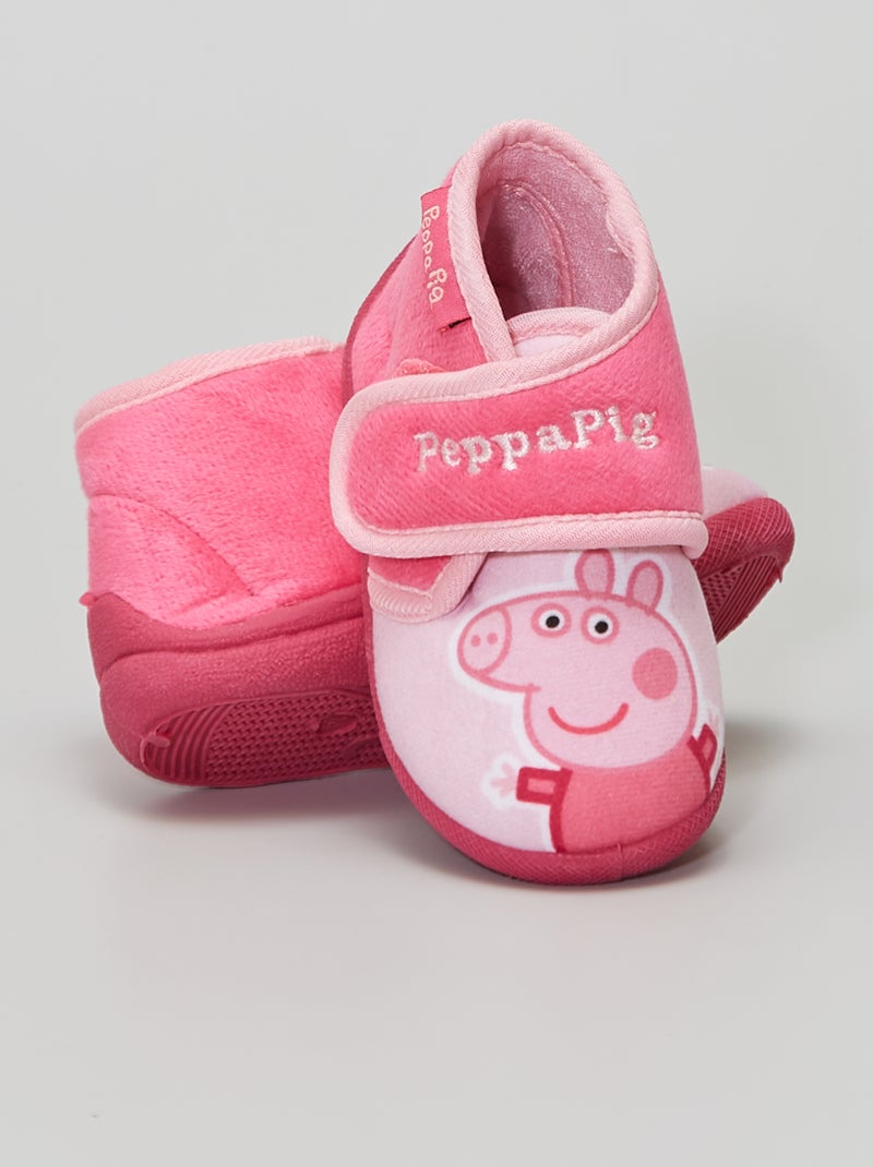 Chaussons à scratch 'Peppa Pig' rose - Kiabi