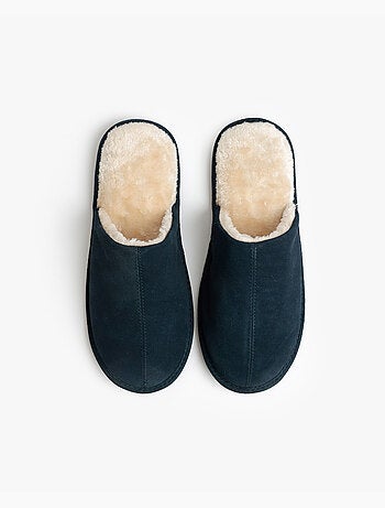 Chaussons ADMAS en daim bleu marine pour homme