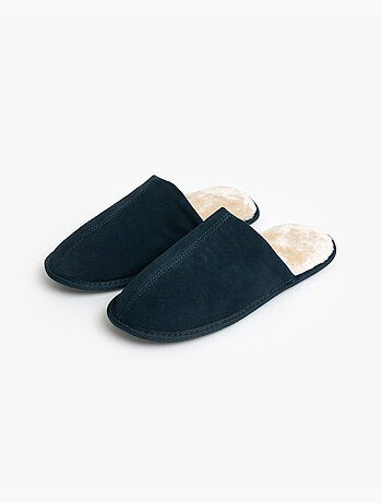 Chaussons ADMAS en daim bleu marine pour homme