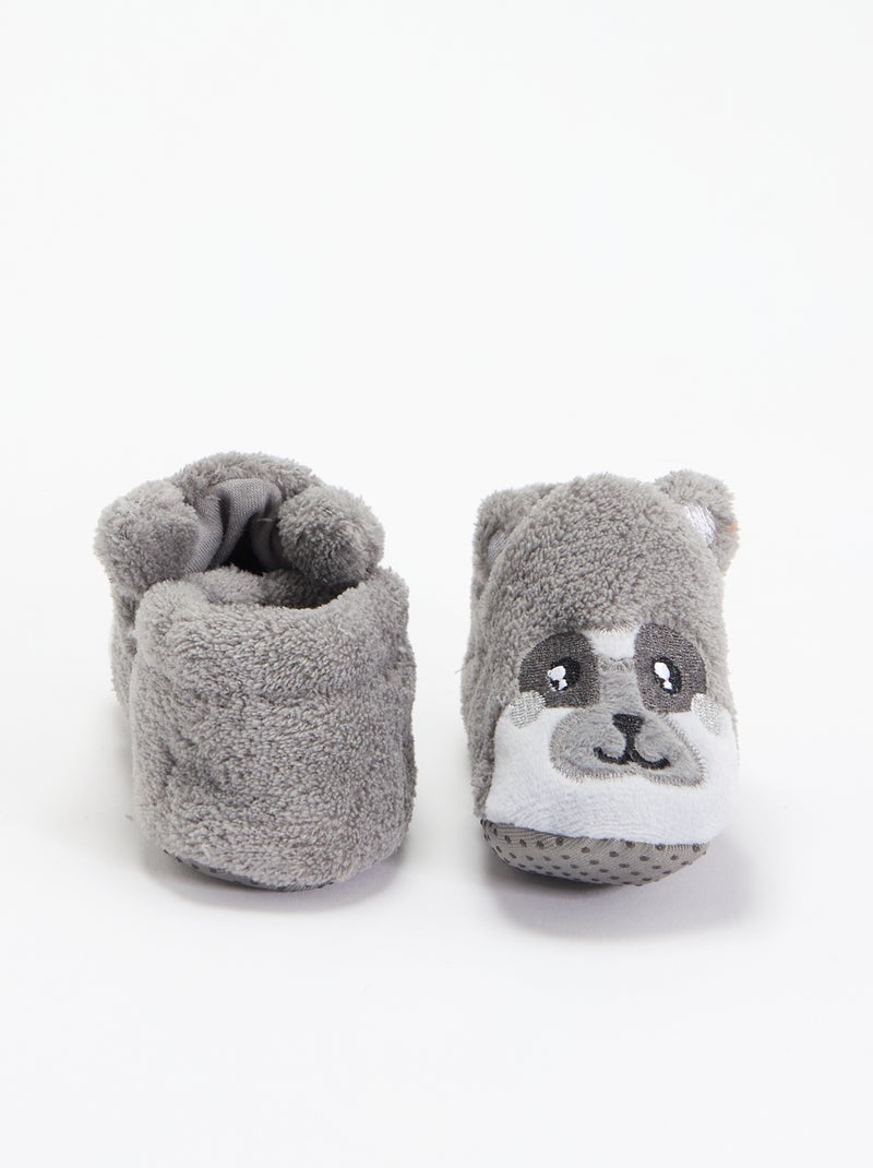 Chaussons animaux chauds Gris - Kiabi